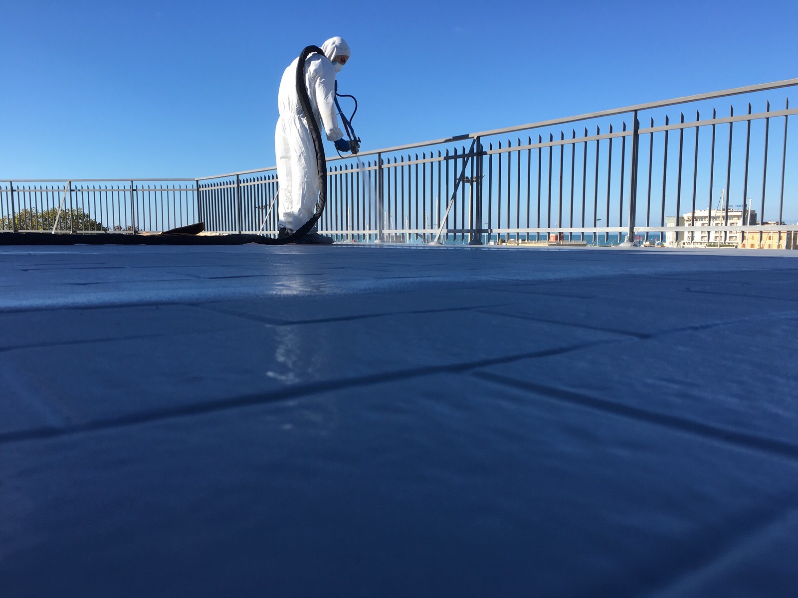 Terrazzo impermeabilizzato con sistema in poliurea